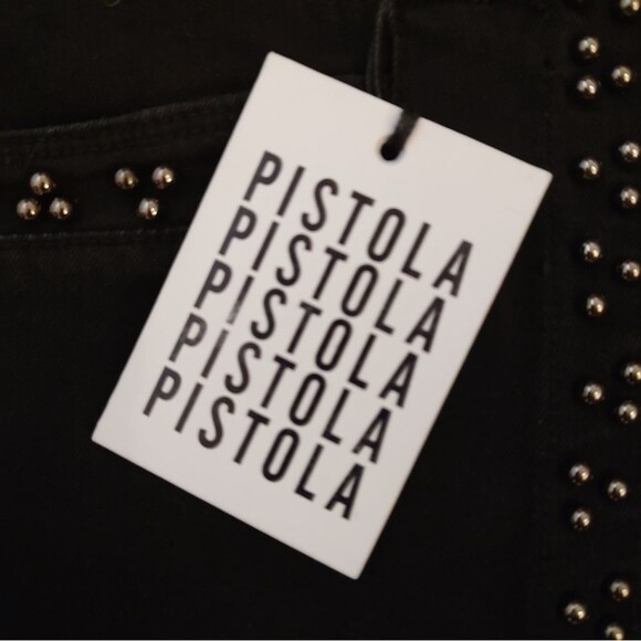 NEW Pistola beaded frayed denim mini skirt black 26 2 NWT - Picture 9 of 12
